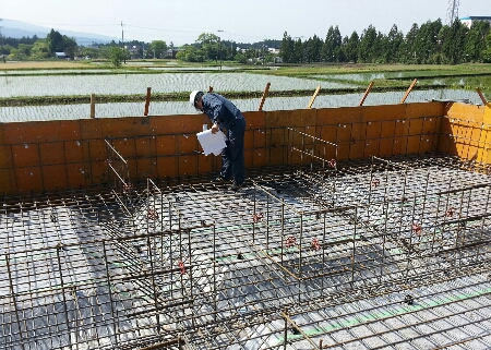 K様邸新築工事～配筋検査　基礎ベース生コン打設～